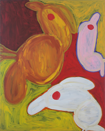 Peggy Jones Napangardi: Yellow Cocky and 2 Birds 2003
